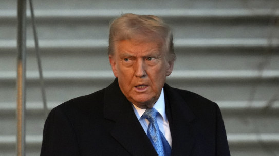 Donald Trump on Friday after he announced the tariff plans.