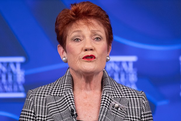 One Nation Leader Pauline Hanson addresses the National Press Club.