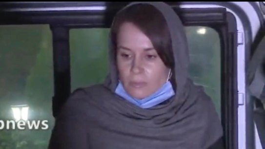 Iranian State TV aired footage showing Kylie Moore-Gilbert at an airport in Tehran after her release.