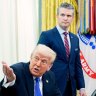 US President Donald Trump and Secretary of Defence Pete Hegseth in the Oval Office.
