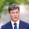 Australia Shadow Treasurer Angus Taylor speaks to the media at Parliament House.