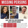 Australian brothers Jake and Callum Robinson are missing in Mexico.
