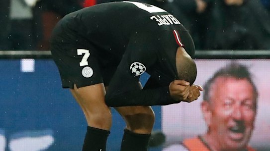 A devastated Kylian Mbappe.