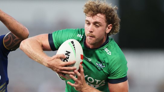 Jed Stuart in action for the Raiders in a trial match.