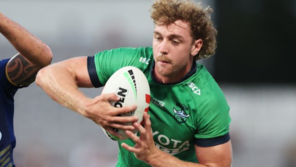 Jed Stuart in action for the Raiders in a trial match.