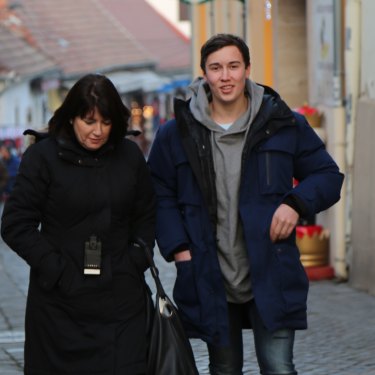 Kathy and Stuart on the European holiday they took after he finished high school.