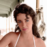 Elizabeth Taylor on the set of Giant in 1955.