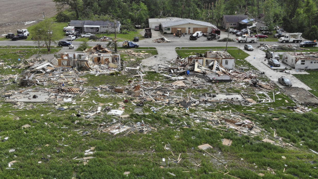 The damage caused by the tornado that swept through Ohio this week. 