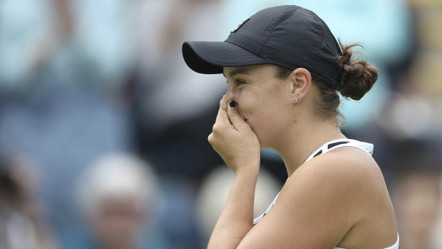 The moment: Barty reacts to her victory – and ascension to world No.1.