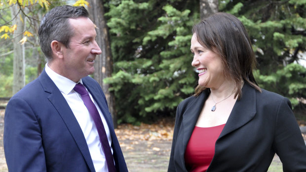 Here we go again: WA Premier Mark McGowan and Labor's new candidate for Darling Range, Tania Lawrence.
