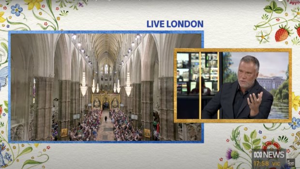 Stan Grant speaks during an ABC segment ahead of the coronation of King Charles III.