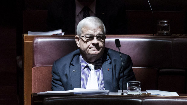 Senator Brian Burston was forced to admit he smeared blood over the Parliament. 