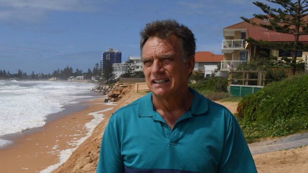 Gary Silk on the Narrabeen/Collaroy coast, which has suffered serious erosion again after storm surges.