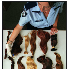 Pony tails recovered from the Carlton property. 
