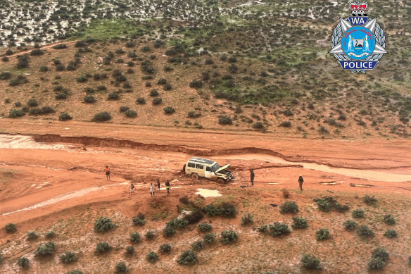 The travellers were found within hours of police searching in WA’s remote, rain-soaked outback on Wednesday.
