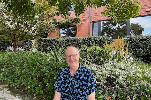 Michael Visontay, in front of his childhood home in Cammeray.