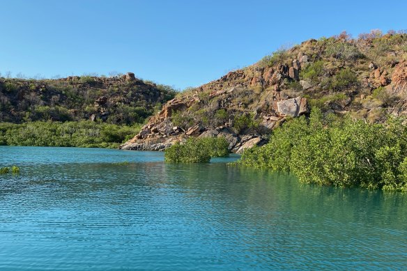 Secluded cove on Oolin, formerly Sunday Island.