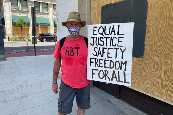 Bob Stimpson, who travelled from Virginia to attend protests at the White House.