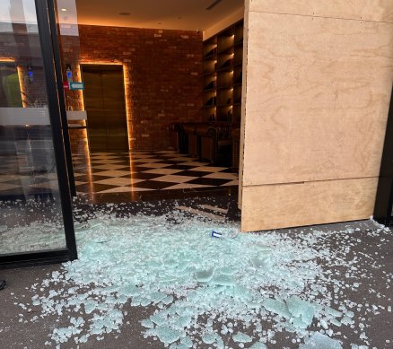 Glass at the Victoria and Vine Apartments in Collingwood was shattered on five occasions between October 15 and November 4.