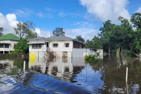 Much of Maryborough was still underwater as residents waited for floodwater to recede. 