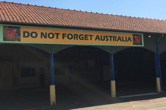 The sign in the primary school quadrangle is a reminder of ties forged between the two countries more than a century ago. 