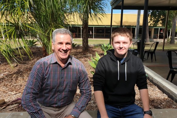 Lochlan Ibbertson, youth member for Burdekin, with MP Dale Last.