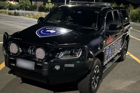 A patrol car used by YPG Risk to patrol the Jubilee Estate in Melbourne’s outer west.