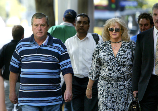 Des and Judy Moran outside the Supreme Court in Melbourne in April 2004. Five years later Des would be gunned down on Judy’s orders.