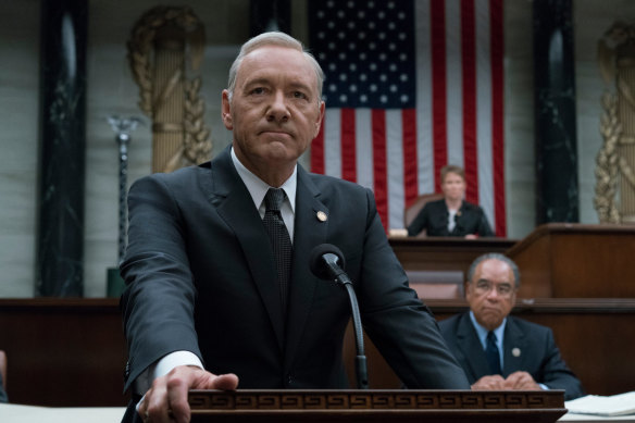 Kevin Spacey in the Netflix show <i>House of Cards</i>.