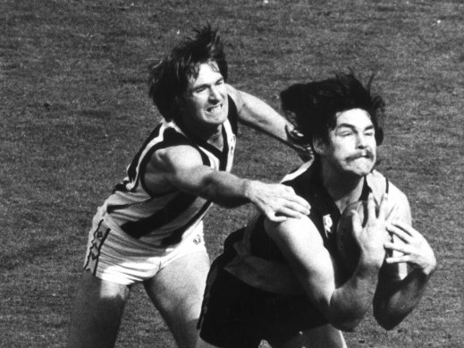 Tiger David Cloke takes a mark during the 1980 Grand Final.
