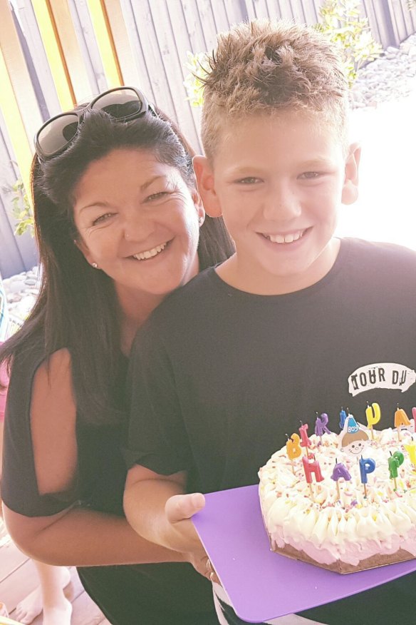 Ben Nash as a youngster, celebrating his birthday with mum Tammie.