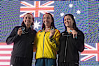 From left: Katie Ledecky, Lani Pallister and Erika Fairweather.