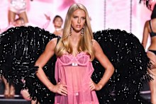 A model walks the runway during the Victoria’s Secret Fashion Show last month. The company’s sharemarket performance has lagged this year.