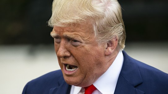 Trump on the South Lawn at the White House.