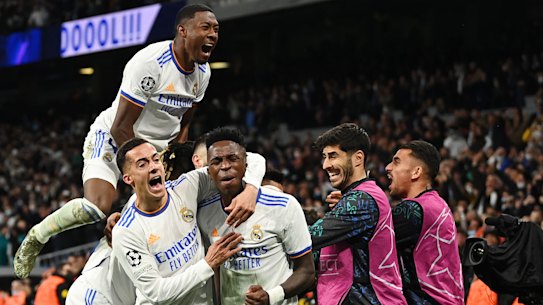 Real Madrid celebrate.