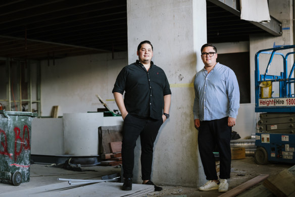 Jordan and Cameron Votan inside the forthcoming Petite, which will open in March.