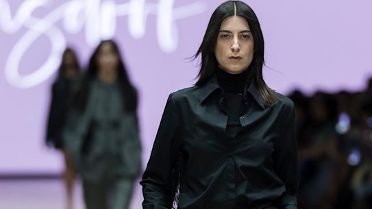 Arnsdorf on the runway at last year’s Melbourne Fashion Festival in March.