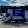 The James Brown campaign truck dumping corflutes at a Sydney tip in May 2025.