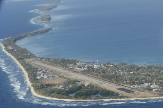 Funafuti, the main island of the nation state of Tuvalu.