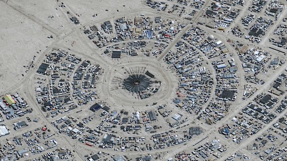 Aerial images give a sense of the festival’s scale.