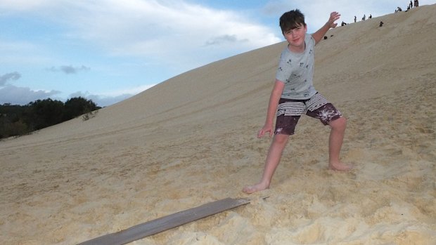 On the dunes at Moreton Island.