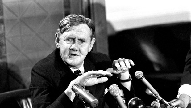 Prime Minister John Gorton at Parliament House in Canberra on 7 November 1969.