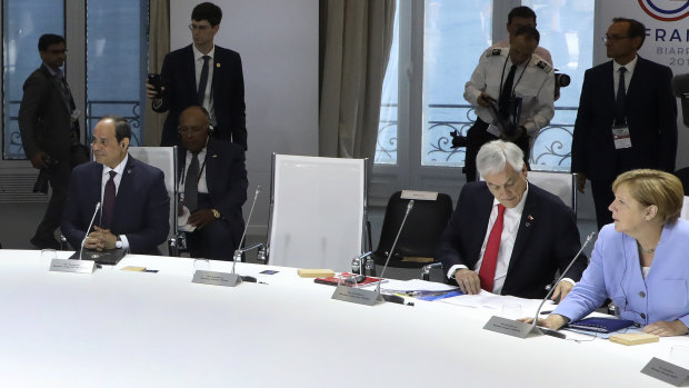 Donald Trump's empty seat at the climate session in Biarritz.