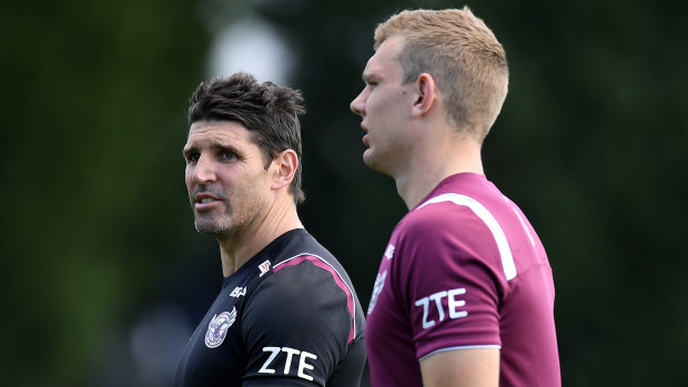 Support: Tom Trbojevic has sympathy for Manly coach Trent Barrett, and says the players must take responsibility for poor performances.