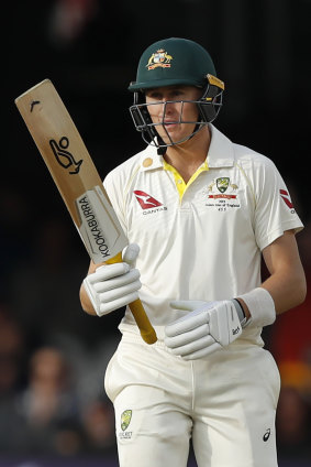 Marnus Labuschagne has the sticker of an eagle at the bottom of his bat in reference to his favourite bible verse.