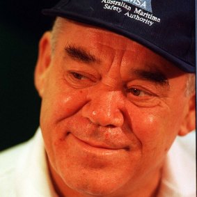 Sailor Tony Bullimore during a tour by the Australian Maritime Safety Authority (AMSA) in Canberra in 1997. The Authority coordinated his rescue.