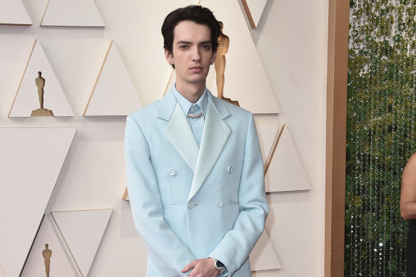 Kodi Smit McPhee making his Oscars red carpet debut.