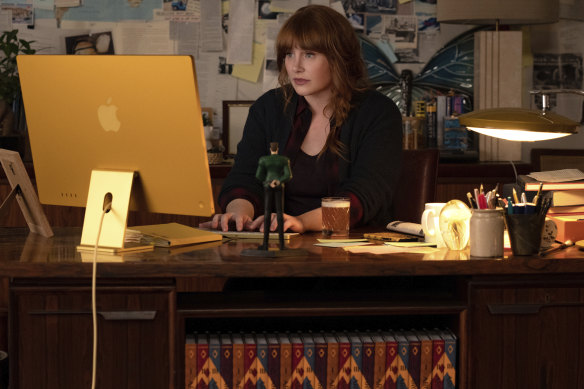 Bryce Dallas Howard plays a writer whose books start to resemble real life in the spy action comedy Argylle.