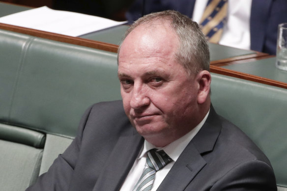 Nationals MP Barnaby Joyce in Parliament on Tuesday.