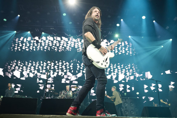 Dave Grohl, on stage with Foo Fighters in New Hampshire last week. The band’s album But Here We Are is out now.